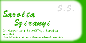 sarolta sziranyi business card